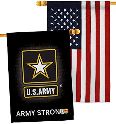 U.S. Army House Flag - Pack Armed Forces Rangers United State American Military Veteran Retire Official USA Embroidery - Decoration Banner Small Garden Yard Gift Double-Sided Imported 28 X 40 by Breeze+Decor
