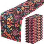 15 Pack Mexican Fiesta Table Runner 72×13in Long Cinco de Mayo Day of The Dead Dia De Los Muertos Runners Farmhouse Rustic Runner for Kitchen Dining Home Party by Zrlljp