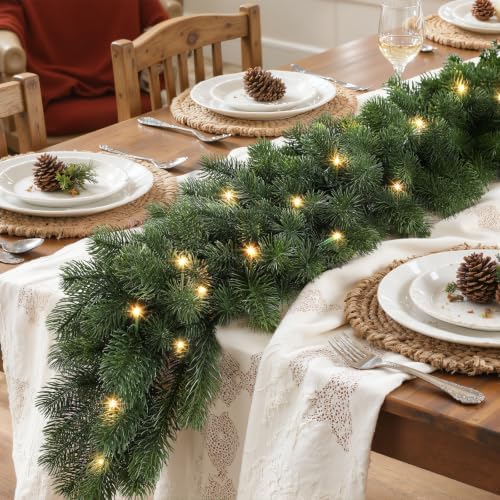 Alupssuc 2PCS 9FT Pre-Lit Christmas Garland, Lighted Norfolk Pine Garland - Image 6