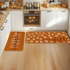 Artoid Mode Orange Hello Pumpkin Fall Kitchen Mats Set of 2-24x35+24x59 - Image 4