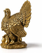 11.8 Inch Gold Turkey for Fall Thanksgiving, Vintage Resin Turkey Figurine by Marsui