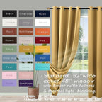 KOUFALL 96 Inches Long Curtains 2 Panel Set,Elegant Blackout Thermal Room Darkening Retro Mid Century Modern Vintage Curtains for Living Room,52x96 in Length,Gold - Image 6