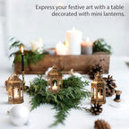 Mini Moroccan Lanterns with LED Tealight Set of 12, Vintage Brown Decorative Hanging Lanterns for Ramadan, Christmas, Halloween, Wedding, Fairy Party Decorations, Table Centerpiece - Image 7