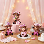 Simgoing 4 Pack Gifts for Mom Highland Cow Figurines Pink Highland Cow Statue Home Decor Love Mom Cattle Statues for Mother's Birthday Home Tabletop Centerpieces Garden Decor Calf Lovers Gifts - Image 4