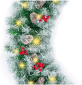 Best Choice Products 9ft Pre-Lit Holiday Pre-Decorated Christmas Garland for Stairs, Fireplace, Decoration w/PVC Tips, 50 Lights, Pine Cones, Berries - Semi-Flocked by BestChoiceProducts