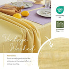 Linen World Vintage Tablecloths 60x108 Inch,100% French Linen Tablecloth,Classic Vintage Washed Table Cloths for Kitchen,Outdoor,Weddings,Decorative Thanksgiving Christmas,Mellow Yellow - Image 3