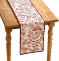 ISAENNE Designer Vintage Linen Extra Long Table Runner,118"x12"-Ruyi A by Isaennehomedecoration