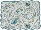 Botanical Blues Luxury Handcrafted Placemats (Reversible) Cotton Quilted Fabric Machine Washable – Set of 6 – Elegant Home Decor – 14 x 19 inches – Bloom Collection - Image 3