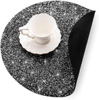 15" Black Rhinestone Round Placemats Set of 4 - Image 4