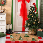 Moucuny 2 Pcs Christmas Coir Doormat Outdoor, Non Slip - Image 2