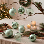 Seenelling 12 Pcs Christmas Glass Ball Ornaments 3.15 Inch, Sage Green - Image 6