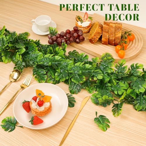 Dolicer 10Pcs Artificial Monstera Leaf Vines 5.6Ft Greenery Garland - Image 2
