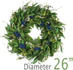 HomeKaren Wreaths for Front Door 26", Door Spring Wreath with Eucalyptus Olive Boxwood Leaves, Greenery Wreath Door Decoration for Spring Summer All Season Home and Outdoor - Image 2