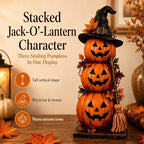 Lighted Halloween Haunted House & Character Figurine Collection, Halloween Decorations with Ghost, Black Cat & Pumpkin Figures, Gothic Haunted House Centerpiece for Mantel Shelf Home Decor，House - Image 4