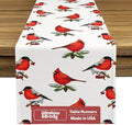 Christmas Table Runners | Red Cardinals Table Runner | Winter Decorations for Home | Festive Holiday Table Decor | Kitchen Dining Table Runner | Made in The USA | 14" x 72" Long by FabricTextileProductsInc