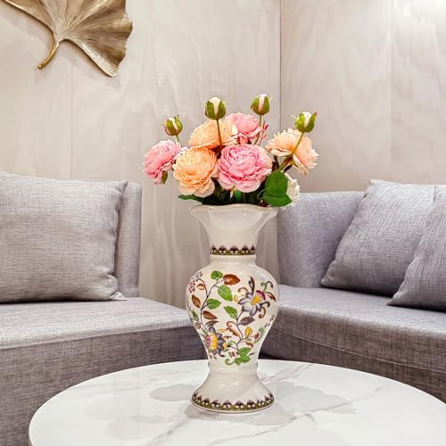 Rustic Farmhouse Ceramic Flower Vase, 12-Inch Colorful Vintage Vase - Image 5