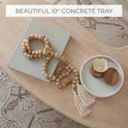 Decorative Concrete Tray & Book Decor Set - Scalloped Tray & Linen Box - Image 5