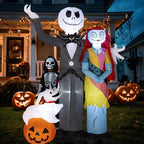 Nervure 6Ft Halloween Decoration Outdoor Inflatable - Halloween Inflatable Decorations with Skeleton Dog and Pumpkin- Blow Up Inflatables with Built-in LED Lights for Yard Garden Lawn Decor - Image 2
