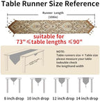 Luxury Vintage Design Table Runners 108 inches long Embroidery Jacquard Fabric with Multi-Tassels table runners for Dining Room Dresser Wedding holiday Party fireplace Decorations (Coffee, 12X108inch) - Image 2