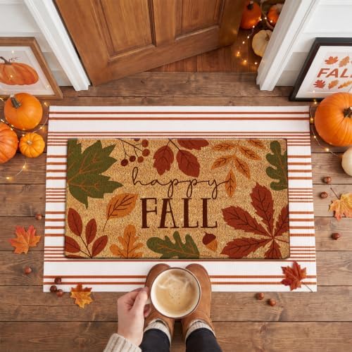 Moucuny 2 Pcs Fall Coir Doormat Outdoor, Fall Welcome Mat, Non Slip - Image 3