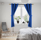 KOUFALL Blue Christmas Short Curtains for Living Room Kitchen Window,Blackout Kids Curtains for Bedroom 2 Panel Set,42 by 54 Inch Length - Image 2