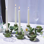 VOHO 12pcs Green Candlestick Holders for Spring and Christmas Decorations - Image 6