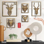 Newinhome Animal Heads Wall Decor (Includes Metal Frame) Resin Animals Sculptures Head Wall Hanging Decoration Gold vintage Wall Sculpture for Living Room Bedroom Office(Antelope) - Image 3