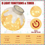 2 Pcs Outdoor Christmas Ornaments, Lighted Pop-Up Holiday Ball Decoration with 160 LED Lights, 8 Light Functions, Lighted Collapsible Christmas Outdoor Decorations for Yard, Patio, Home - Image 3