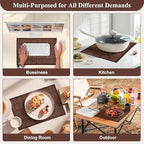 Bamboo Placemats Set of 8 with Fabric Border, Table Mats, Coffee - Image 6