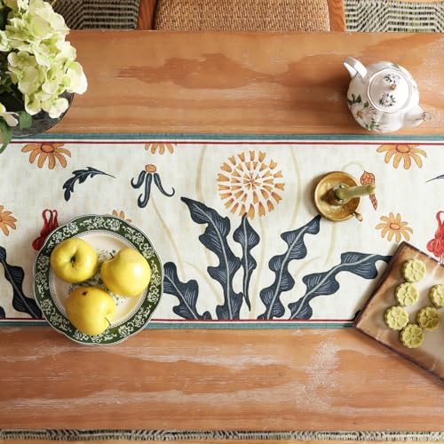 bilin gaier Designer French Linen Small Table Runner,63"x12"-Tijuana - Image 3