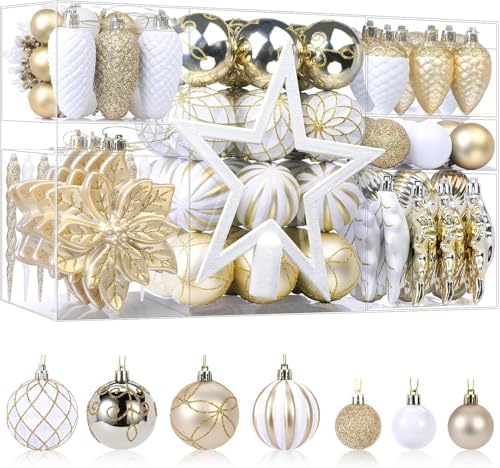 SHareconn 106 PCS Christmas Ball Ornaments for Christmas Tree Decorations by SHareconn
