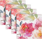 Pink Floral Cloth Napkins 20 X 20 Inch, Table Dinner Washable Napkins Set Polyester for Party Dinner Decoration,Set of 6 - Image 5