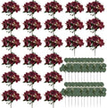 24 Bundles Burgundy Peonies Artificial Flowers for Centerpieces by Nagobi