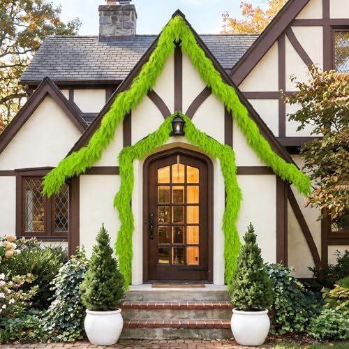9Ft Christmas Cedar Garland, Lime Green Real Touch Christmas Decorations - Image 6