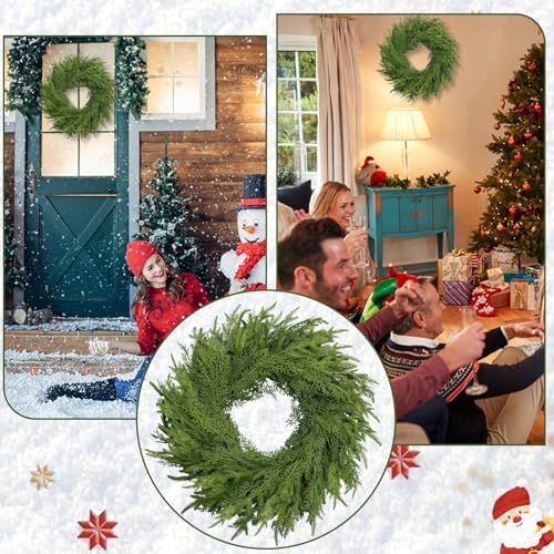 26 Inch Christmas Wreath, Christmas Wreaths for Front Door, Artificial Pine Wreath for Table Wall Window Indoor Outdoor Christmas Decoration - Image 6