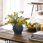 Briful Rustic Vintage Ceramic Pottery Vase, 6.1'' Farmhouse Table Decor with Distressed Texture, Wide Mouth Decorative Jar Vases for Home Decor, Shelf & Entryway, Black - Image 5