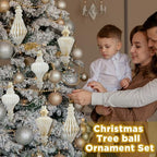 6Mercury Glass Finial Christmas Ornament 5.7"hanging, Gold White - Image 6