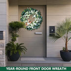 20-22" Green Eucalyptus Spring Summer Wreath with Lamb’s Ear - Image 2