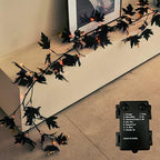 Birchlitland Halloween Black Maple Garland with Lights Timer 48 LED Orange and Warm White Fairy Lights, Battery Operated for Indoor and Outdoor Halloween Party Decoration - Image 4