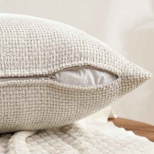MIULEE Soft Decorative Chenille Pillow Covers Light Pink 18x18 Pack of 4 - Image 7