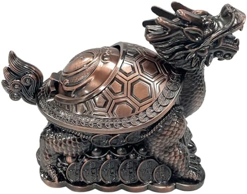 Briskfeel Feng Shui Dragon Turtle Multi Functional Metal Statue Wealth Prosperity Sculpture for Living Room Office Desk Feng Shui Art Best Housewarming Congratulatory GIF (D1 Bronze) - Image 3