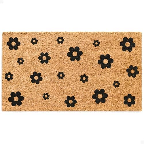 THEODORE MAGNUS Door Mat - Welcome Mat for Front Door with Non-Slip Backing - Durable Spring & Summer Doormat - Perfect for Outside Entrance Matt - Outdoor/Indoor - Ebonflower - 17" x 30" by TheodoreMagnus