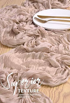 18 Pack Cheesecloth Table Runner 10FT Dusty Pink Table Runner Boho Gauze Cheese Cloth Table Runners Long Rustic Sheer Table Decorations for Wedding Party Baby Bridal Shower Birthday Holiday Home - Image 4
