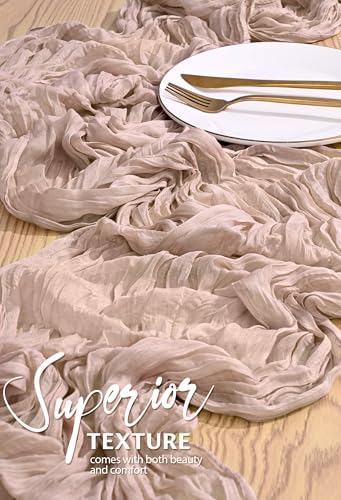 18 Pack Cheesecloth Table Runner 10FT Dusty Pink Table Runner Boho Gauze Cheese Cloth Table Runners Long Rustic Sheer Table Decorations for Wedding Party Baby Bridal Shower Birthday Holiday Home - Image 4