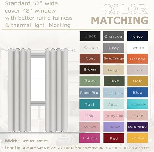 KOUFALL Dark Sage Green Curtains 108 Inches Long,Boho Room Darkening Thermal Blackout Drapes for Bedroom,2 Panel Set - Image 5