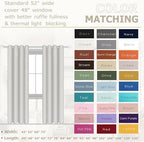 Vintage Black Out Curtains 84 Inch Length 2 Panels Set,Dark Sage Green Thermal Insulated Blackout Window Curtains Drapery Room Darkening Moody Curtain Drapes for Living Room Bedroom 52x84 In Long - Image 2