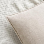 MIULEE Pack of 2 Cream Beige Euro Shams Chenille Pillow Covers 26x26 Inch - Image 4