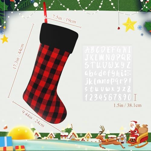 Tatuo 12 Pack Christmas Burlap Stockings Hanging,Stylish Color - Image 4