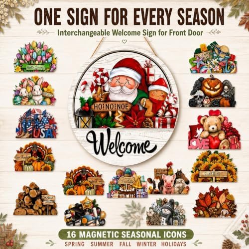 16PCS Interchangeable Welcome Sign for Front Door One Signs Every Season - Image 3