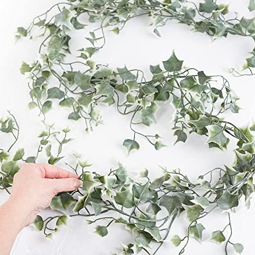 Variegated Weather‑Resistant Needlepoint Ivy Garland – 6 ft Faux Greenery - Image 4